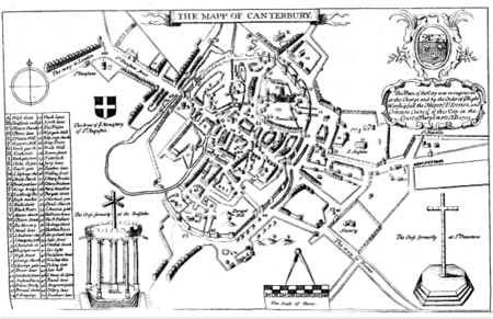 ENGRAVING The Map Of Canterbury TheAntiqCant Somner 2nded 1703 OppP1.PNG